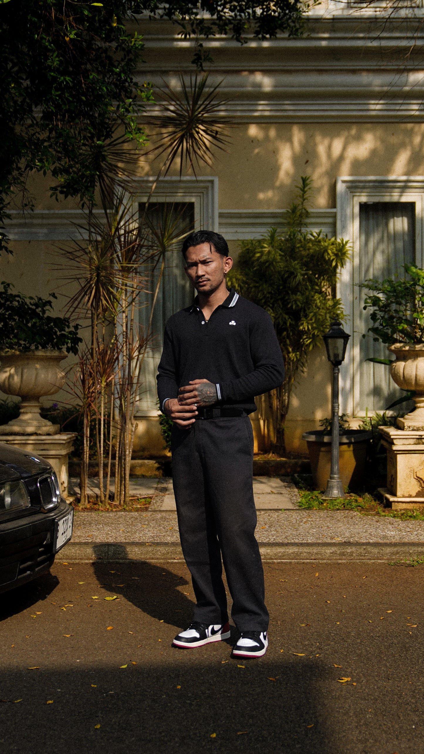 Club of Five Black Polo Shirt (LS)