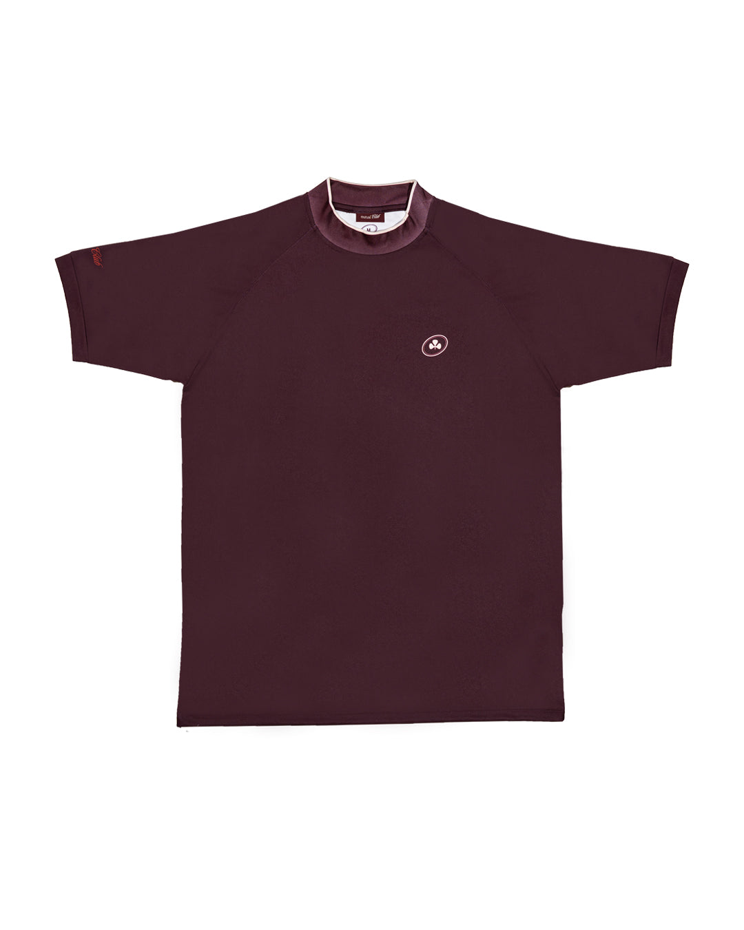 Mutual Club Maroon Mock Neck T-shirt