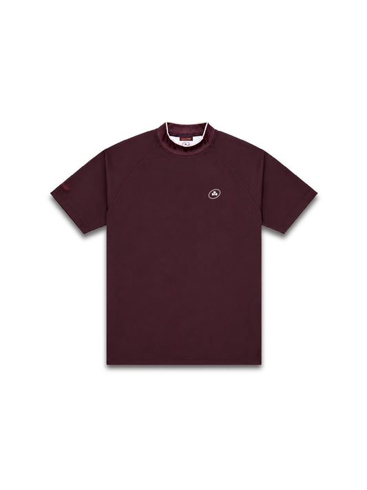 Mutual Club Maroon Mock Neck T-shirt