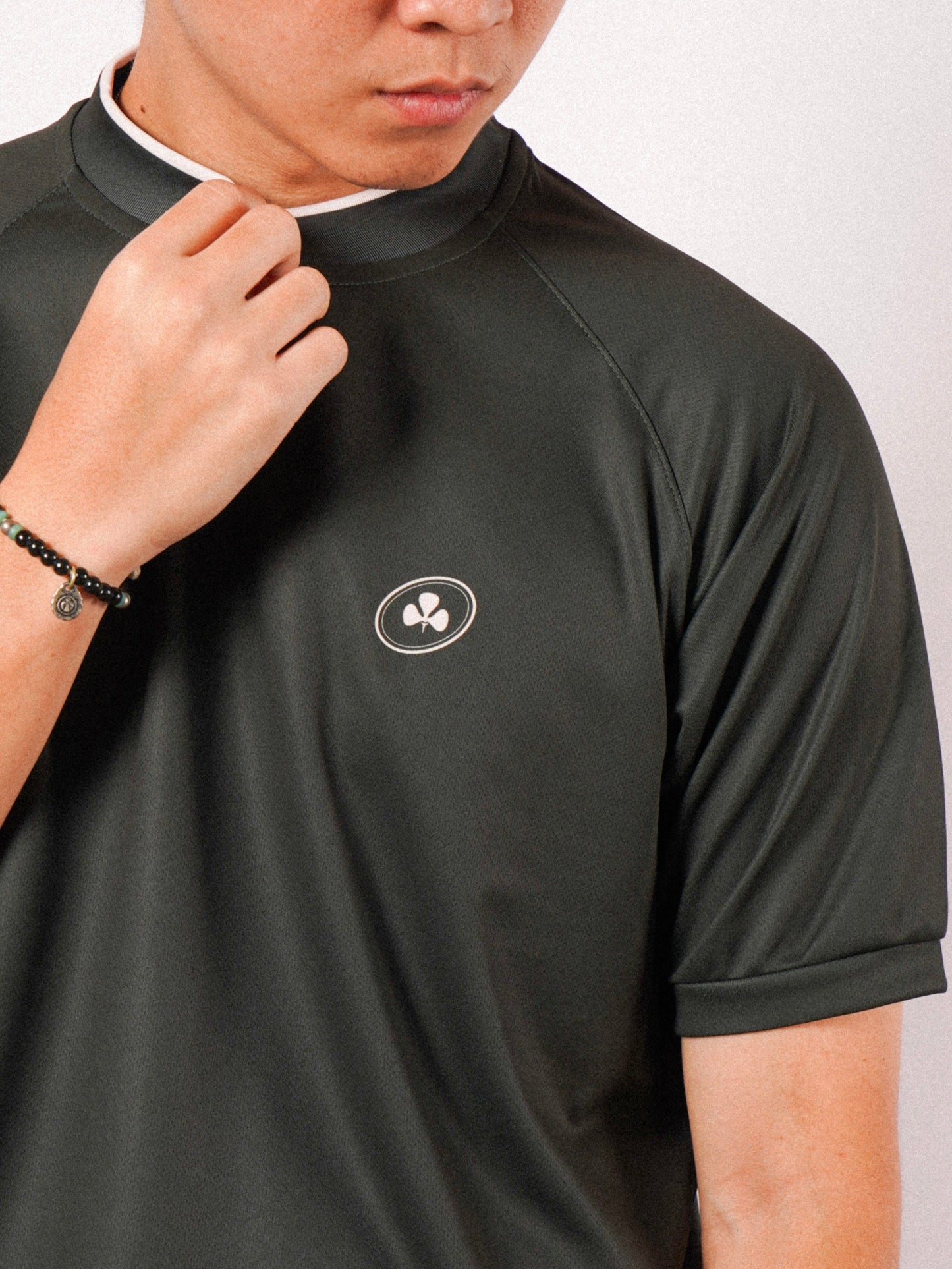 Mutual Club Green Mock Neck T-shirt