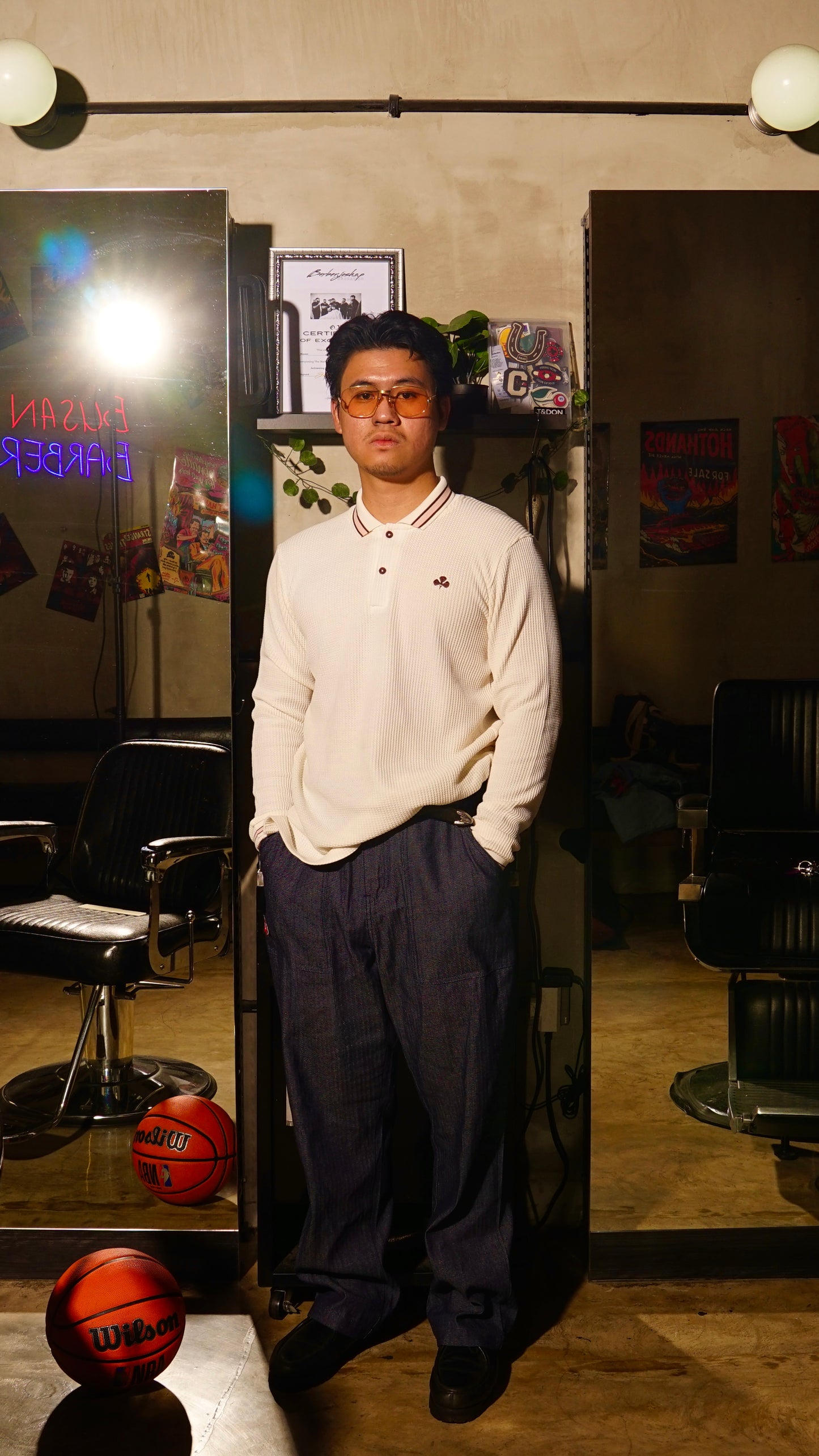 Club of Five White Polo Shirt (LS)