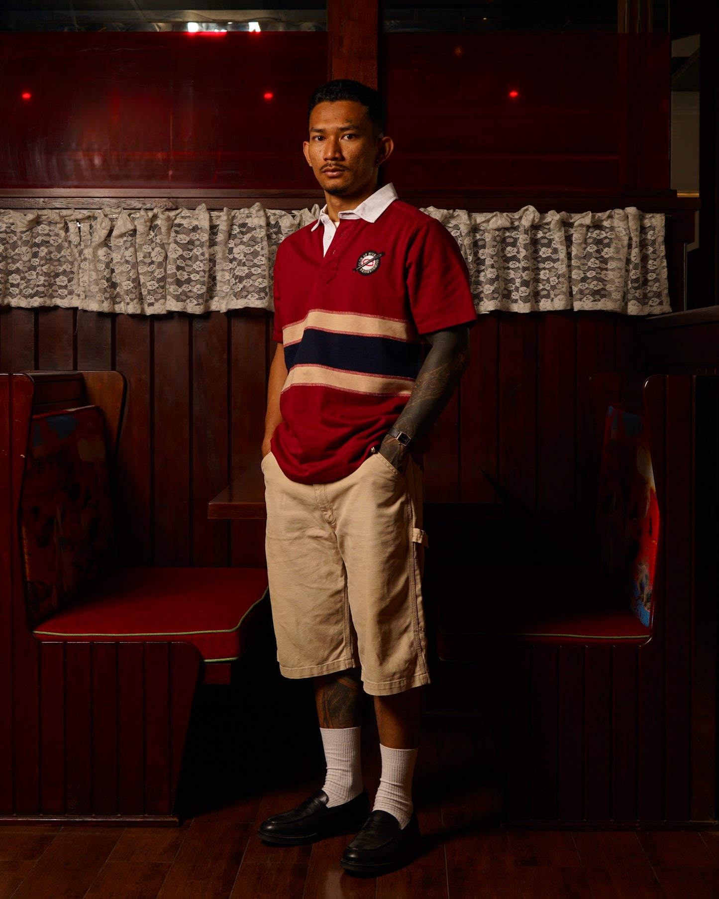 Neigborhood Classic Red Rugby Shirt