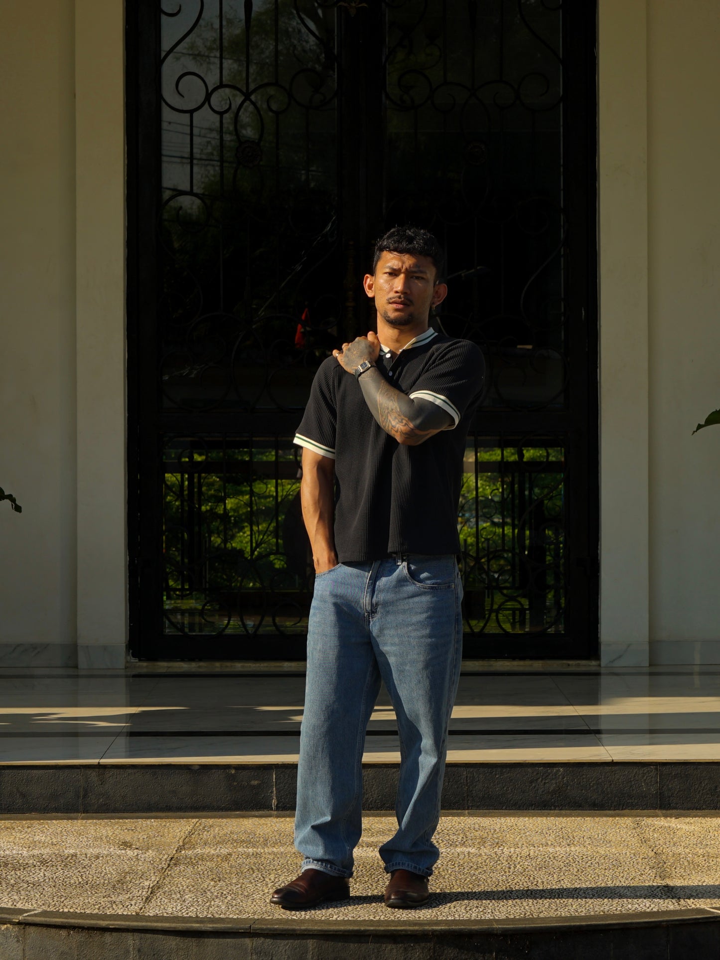 Neighborhood Black Henley Tee