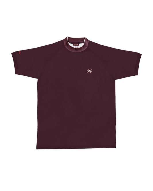 Mutual Club Maroon Mock Neck T-shirt
