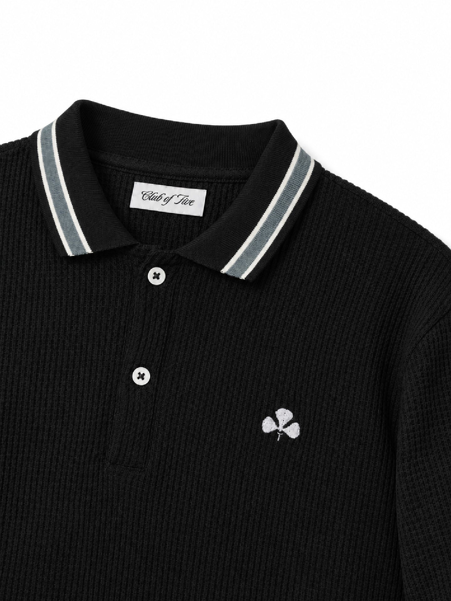Club of Five Black Polo Shirt (LS)